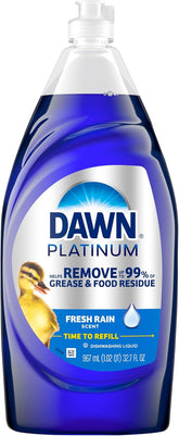 Dawn Platinum Dishwashing Liquid, Fresh Rain Scent, 32.7 fl oz