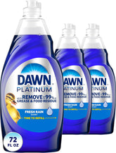 Dawn Platinum Dish Soap, Dishwashing Liquid, Fresh Rain, 3X24OZ