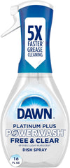 Dawn Powerwash Free & Clear Light Pear Dish Spray, Dish Soap Starter Kit, 16 Fl Oz