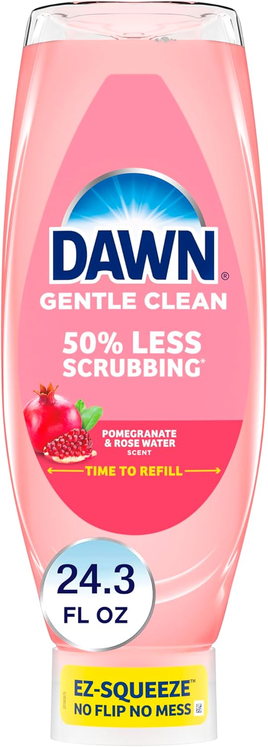 Dawn Gentle Clean EZ-Squeeze Dishwashing Liquid Dish Soap, Pomegranate and Rose Water Scent 24.3 fl oz