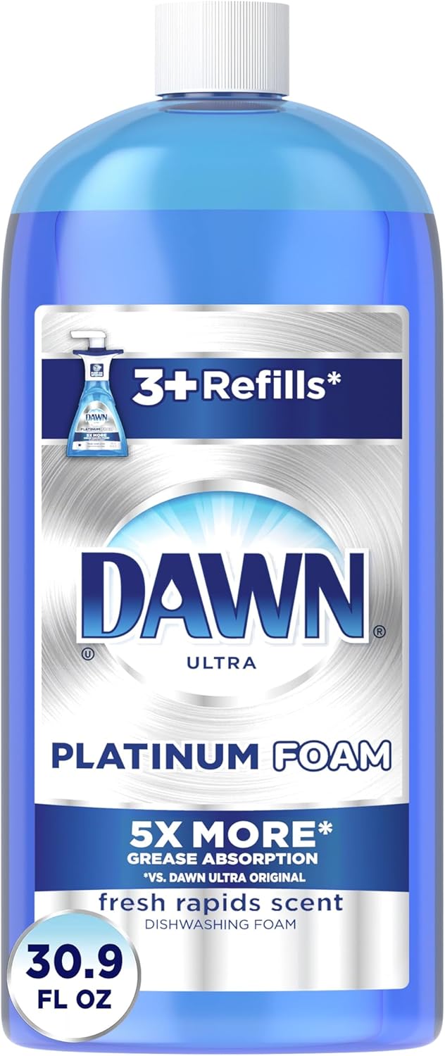 Dawn Dish Soap, Direct Foam Dishwashing Foam, Refill, Fresh Rapids Scent, 30.9 Fluid Oz (Pack of 6)